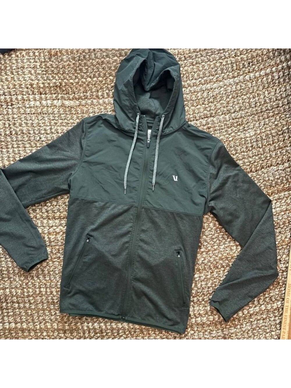 Vuori Sunday Element Jacket Mens Large Agate Green Heather Full Zip Hoodie V215
